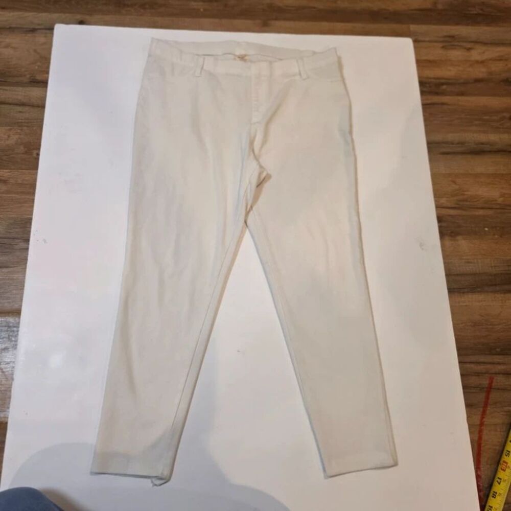 Faded Glory White Pants Women’s XL 16-18 Stretch Cropped Ankle Straight Leg